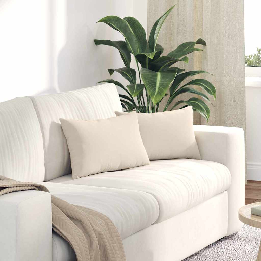 Sofakuddar 2 st tyg Beige 50 x 30 cm