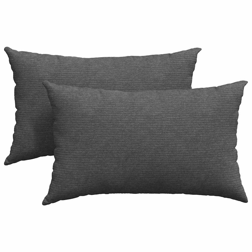 Sofakuddar 2 pcs Mörkgrå 50 x 30 cm Kordread tyg