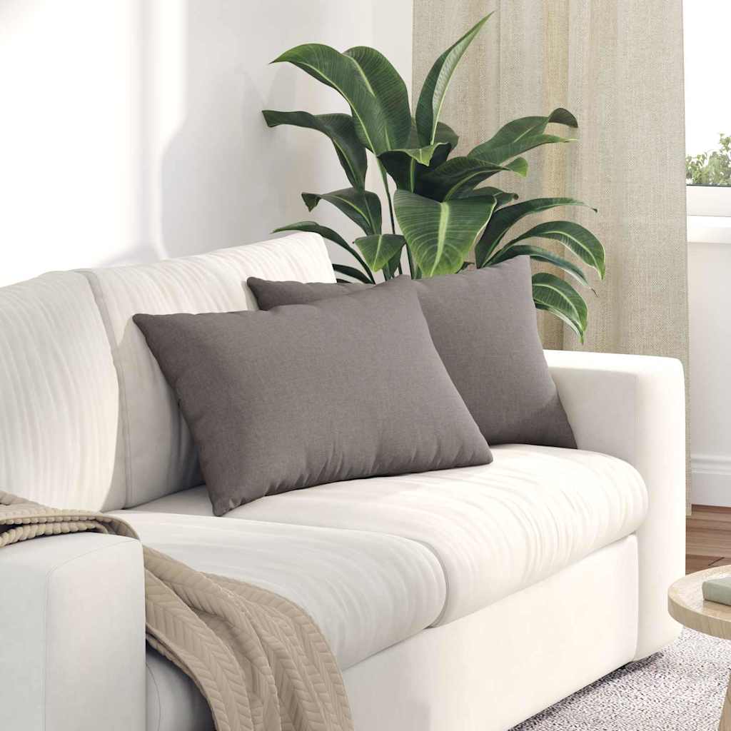 Sofakuddar 2 st tyg Taupe 60 x 40 cm