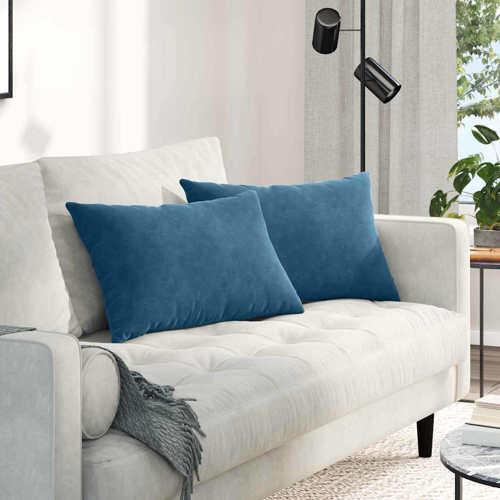 Sofakuddar 2 pcs Blå 60 x 40 cm Kordread tyg