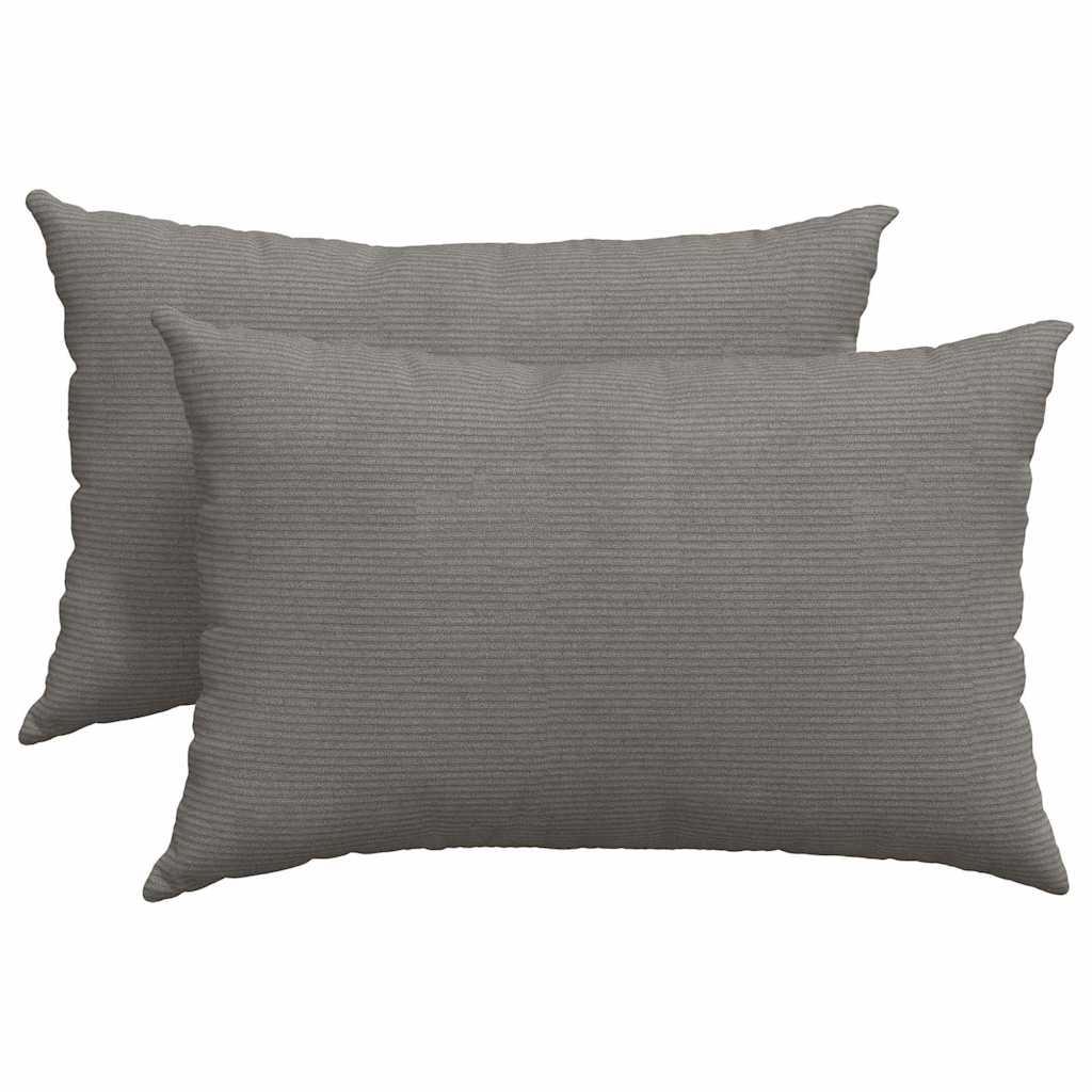 Sofakuddar 2 st Ljusgrå 60 x 40 cm Kordread tyg