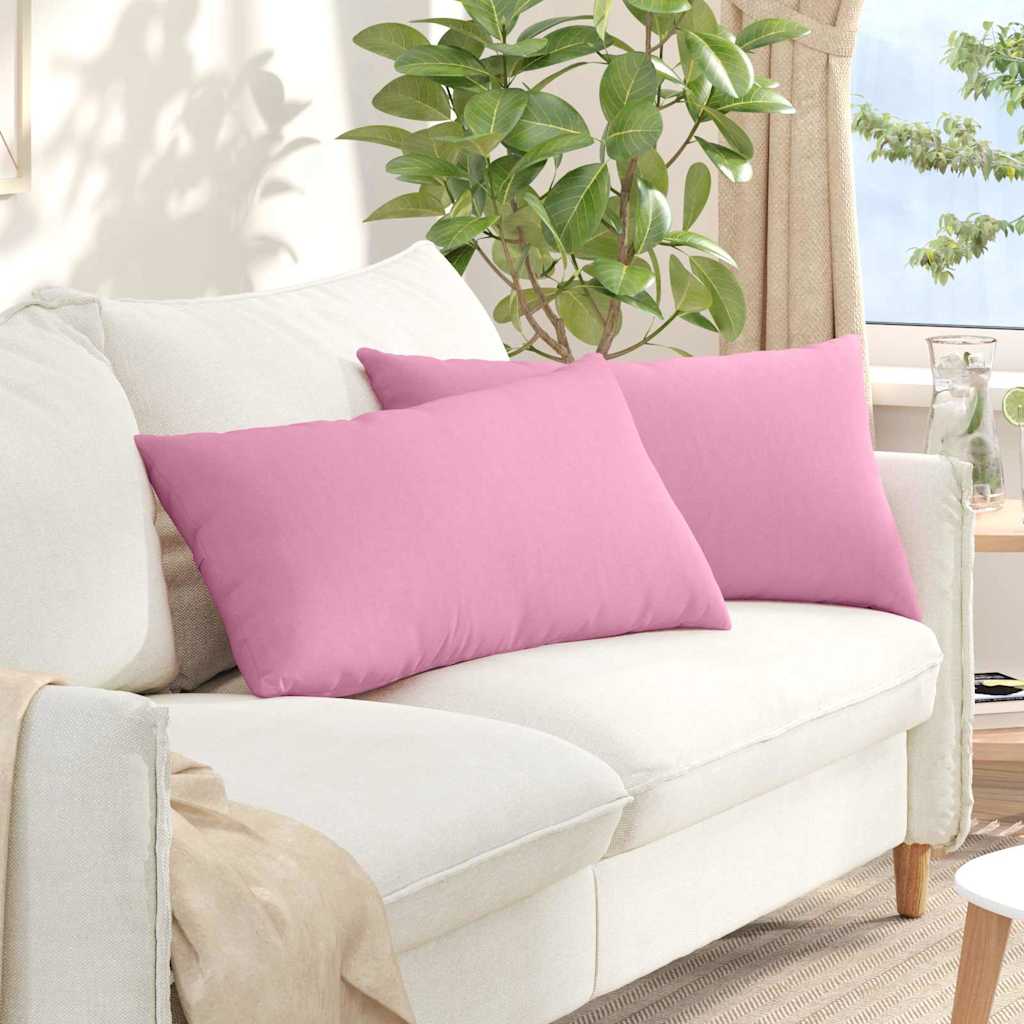 Sofakuddar 2 st tyg Rosa 80 x 40 cm