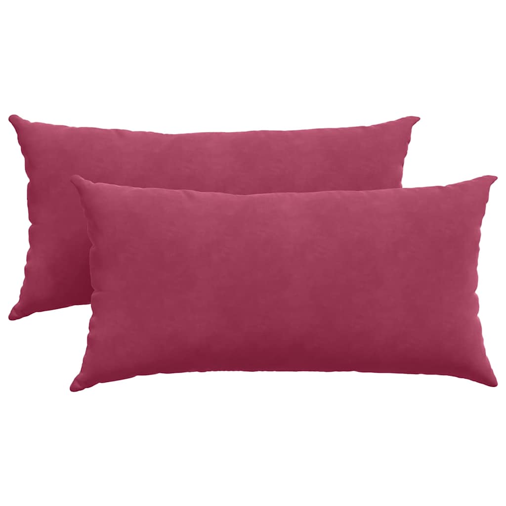 Sofakuddar 2 st Vinröd 80 x 40 cm Kordread tyg