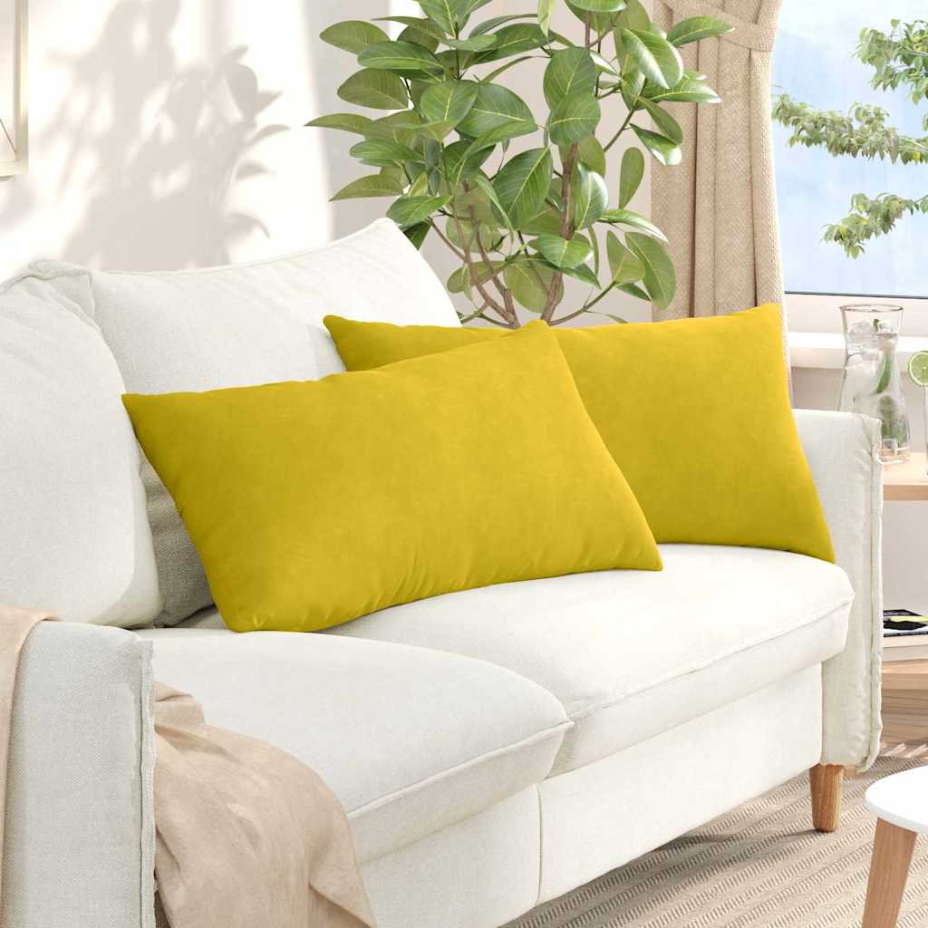 Sofakuddar 2 st Gul 80 x 40 cm Kordread tyg