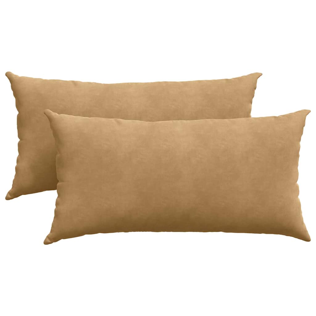 Sofakuddar 2 st Brun 80 x 40 cm Kordread tyg