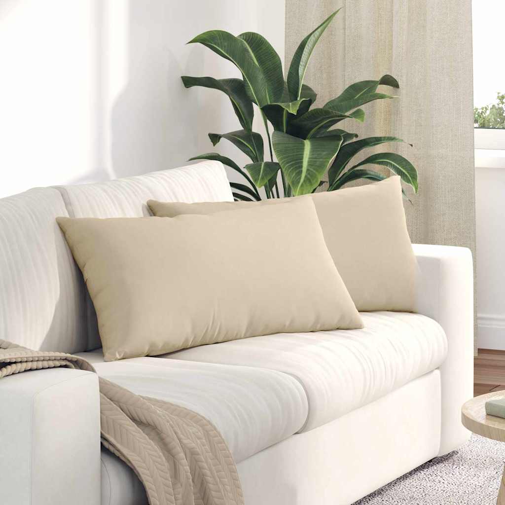 Sofakuddar 2 pcs Kräm 80 x 40 cm tyg
