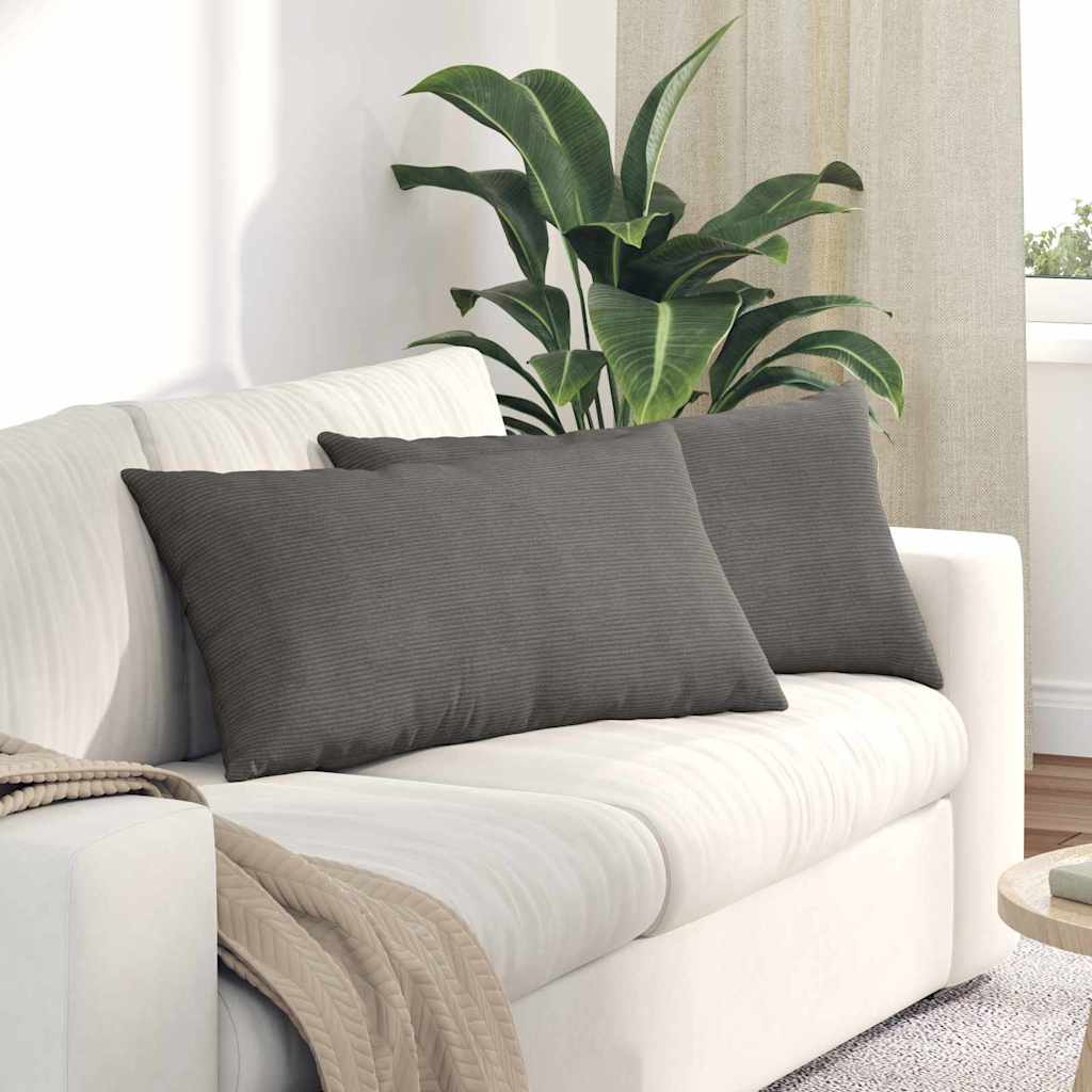 Sofakuddar 2 st Ljusgrå 80 x 40 cm Kordread tyg