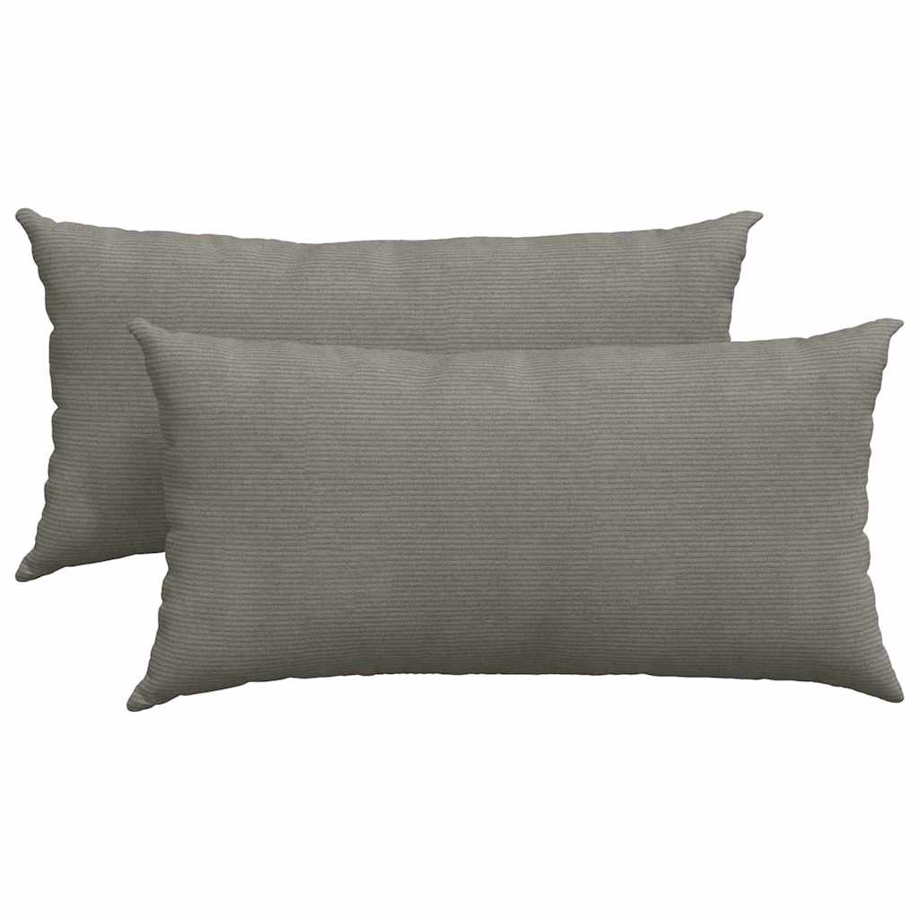 Sofakuddar 2 pcs Ljusgrå 80 x 40 cm Kordread tyg