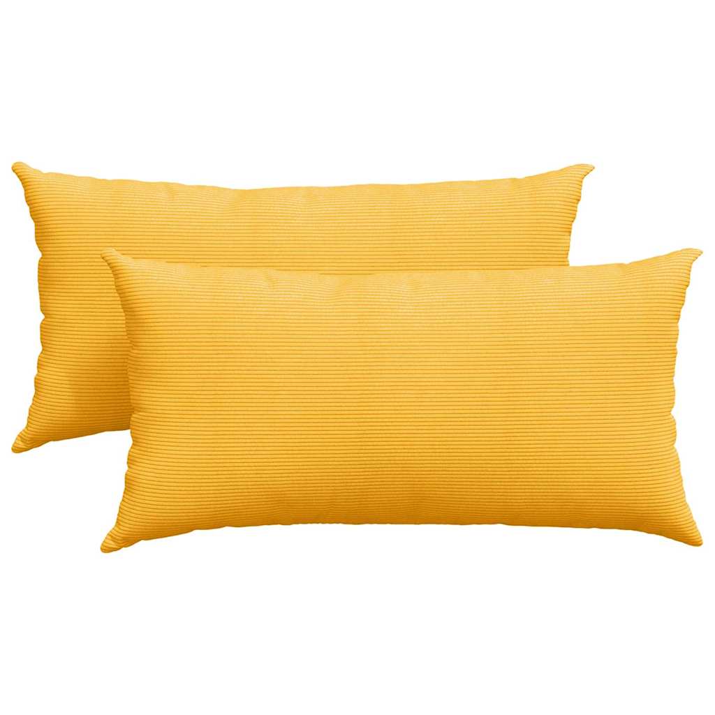 Sofakuddar 2 st Ljusgul 80 x 40 cm Kordread tyg