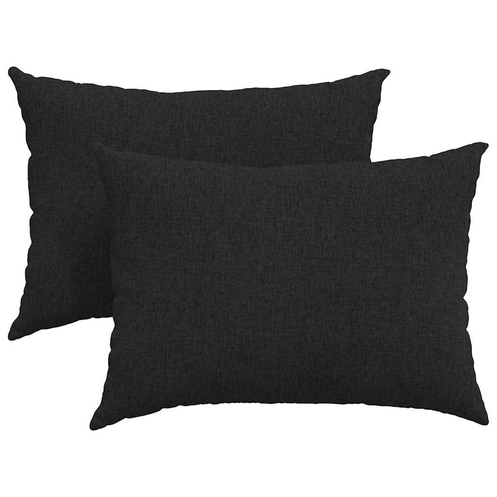 Sofakuddar 2 st tyg Svart 70 x 50 cm