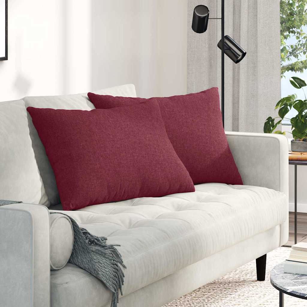 Sofakuddar 2 st tyg Vinröd 70 x 50 cm