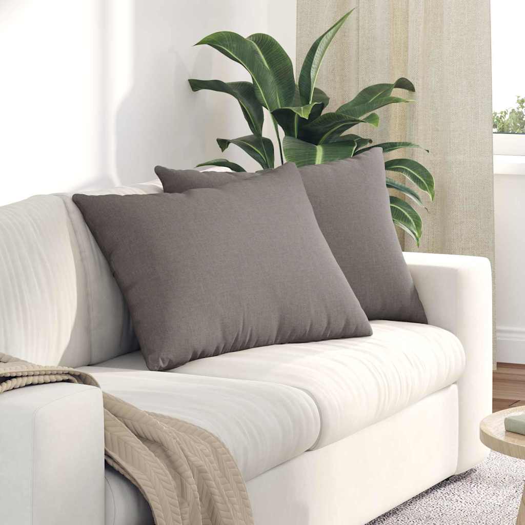 Sofakuddar 2 st tyg Taupe 70 x 50 cm