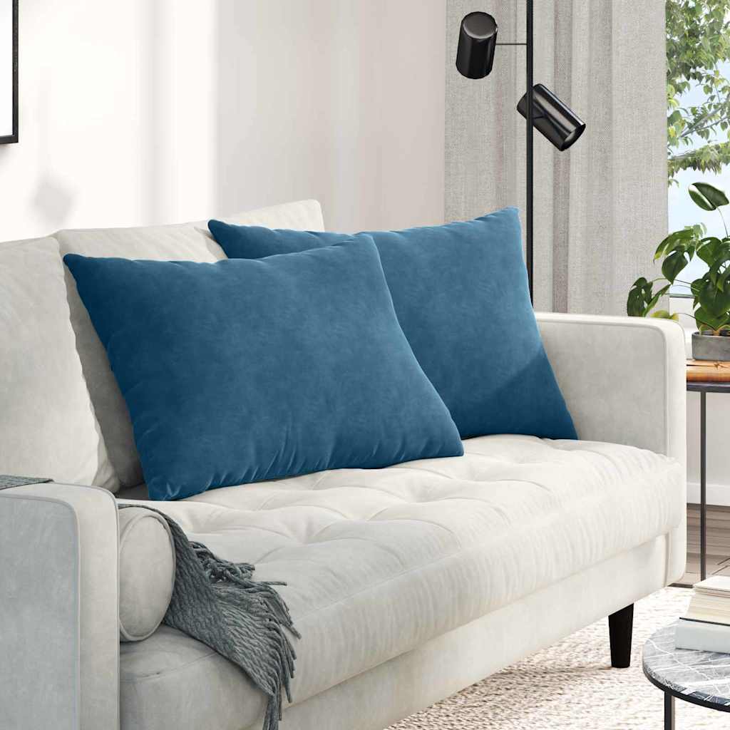 Sofakuddar 2 pcs Blå 70 x 50 cm Kordread tyg