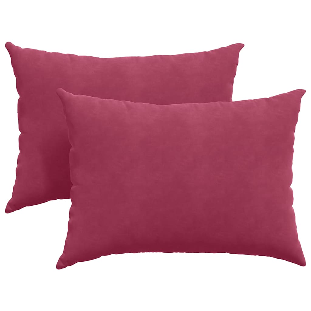 Sofakuddar 2 pcs Vinröd 70 x 50 cm Kordread tyg