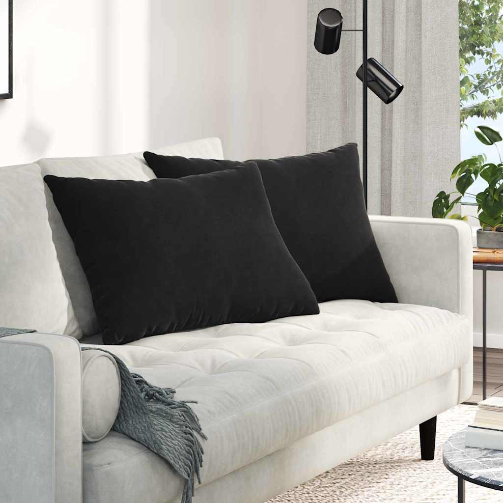 Sofakuddar 2 pcs Svart 70 x 50 cm Kordread tyg