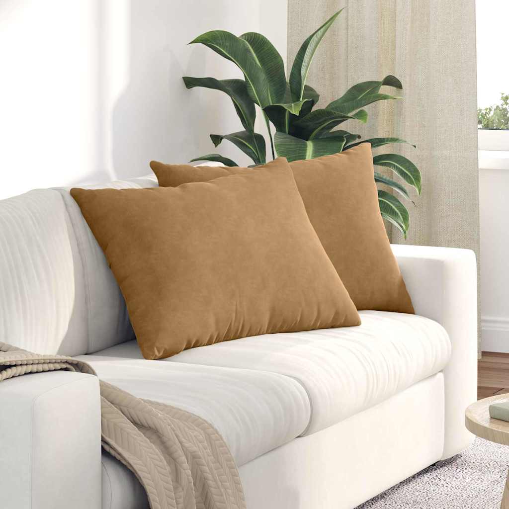 Sofakuddar 2 pcs Brun 70 x 50 cm Kordread tyg