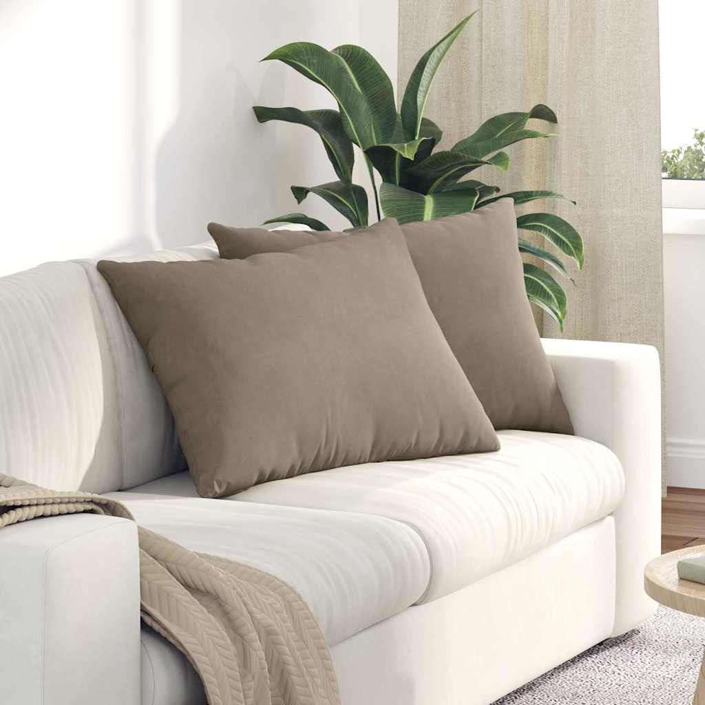 Sofakuddar 2 st tyg Taupe 70 x 50 cm