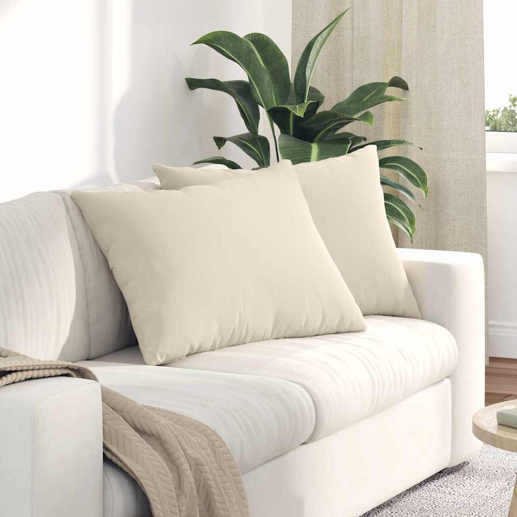 Sofakuddar 2 st tyg Beige 70 x 50 cm
