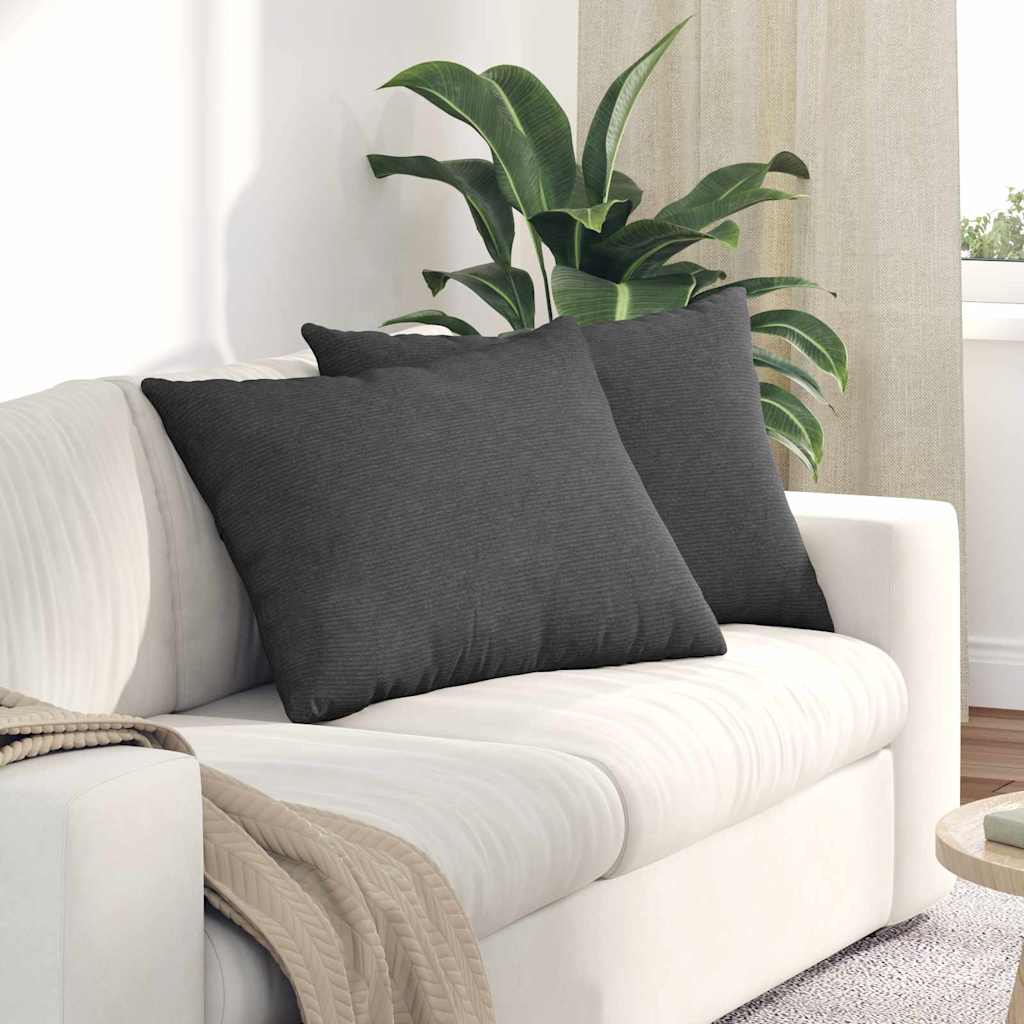 Sofakuddar 2 pcs Mörkgrå 70 x 50 cm Kordread tyg