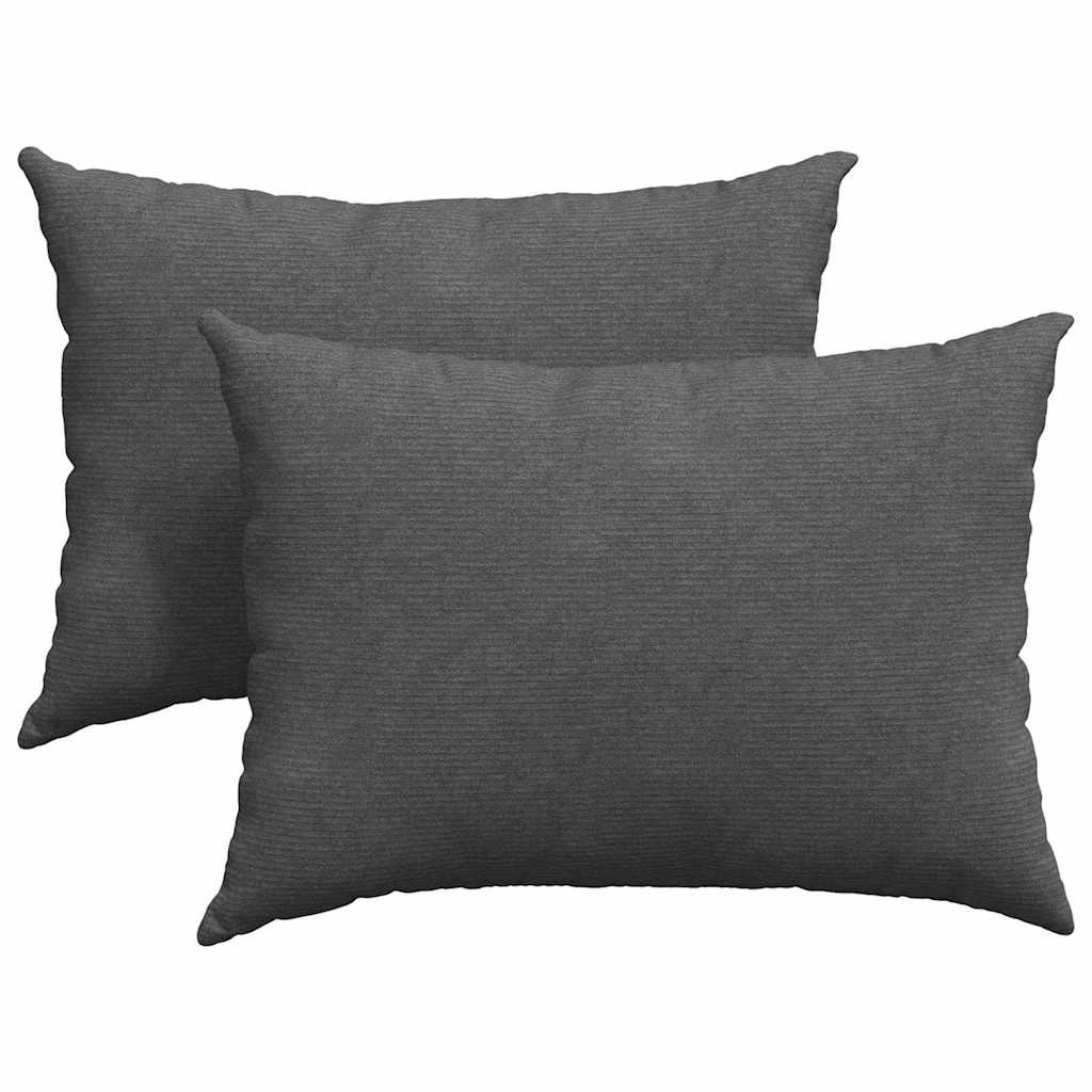 Sofakuddar 2 pcs Mörkgrå 70 x 50 cm Kordread tyg