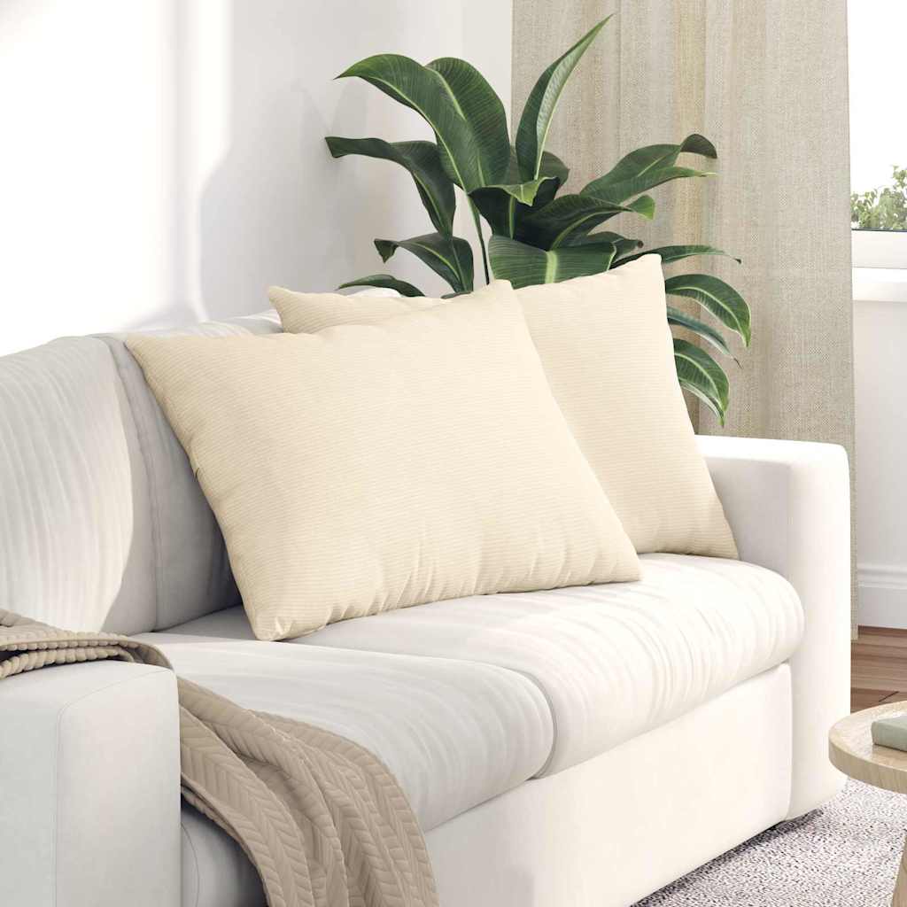 Sofakuddar 2 pcs Kräm 70 x 50 cm Kordread tyg