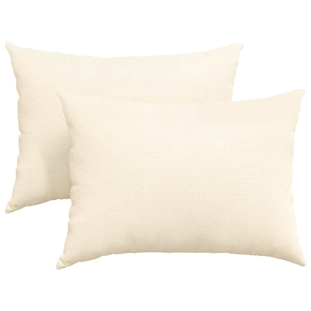 Sofakuddar 2 pcs Kräm 70 x 50 cm Kordread tyg