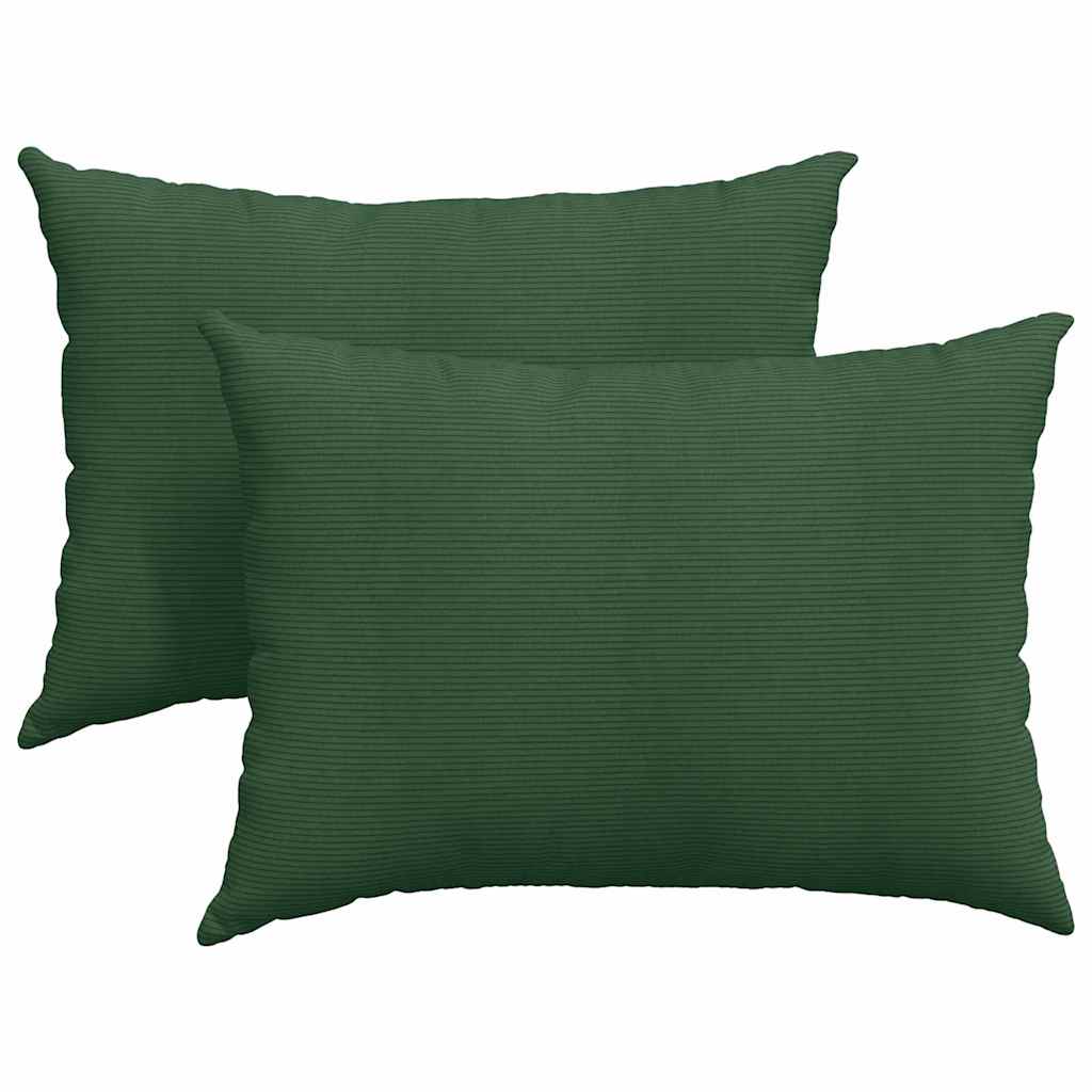 Sofakuddar 2 pcs Mörkgrön 70 x 50 cm Kordread tyg