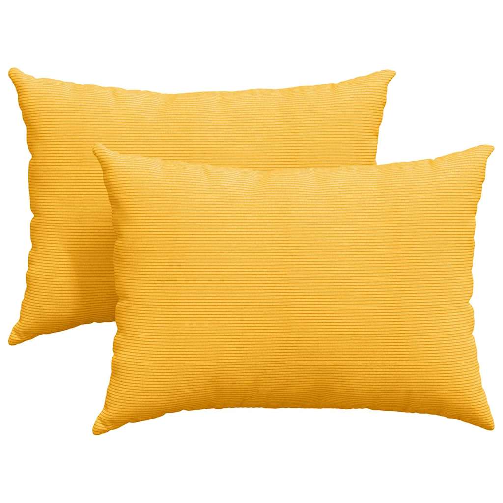 Sofakuddar 2 st Ljusgul 70 x 50 cm Kordread tyg