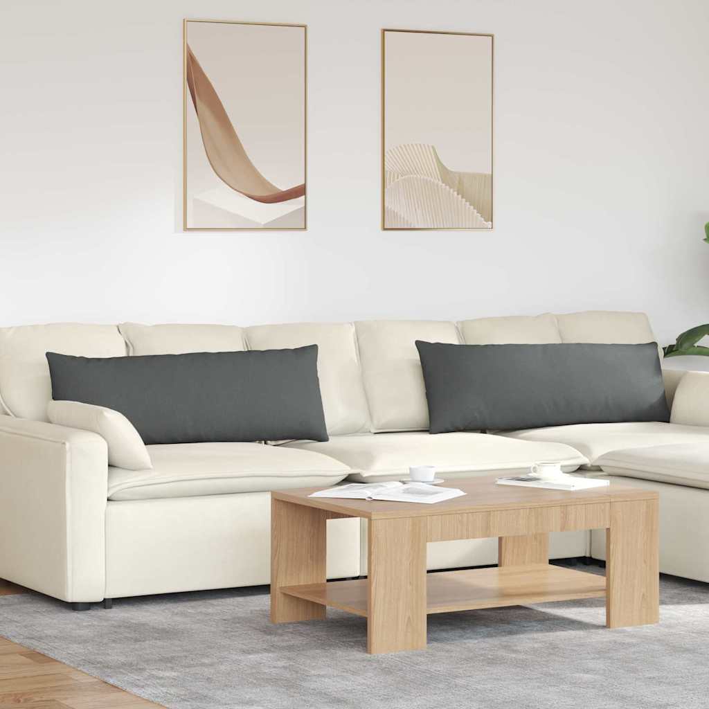 Sofakuddar 2 st tyg Mörkgrå 120 x 40 cm