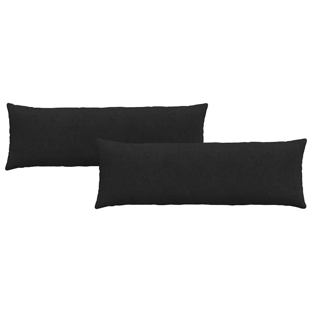 Sofakuddar 2 st tyg Svart 120 x 40 cm