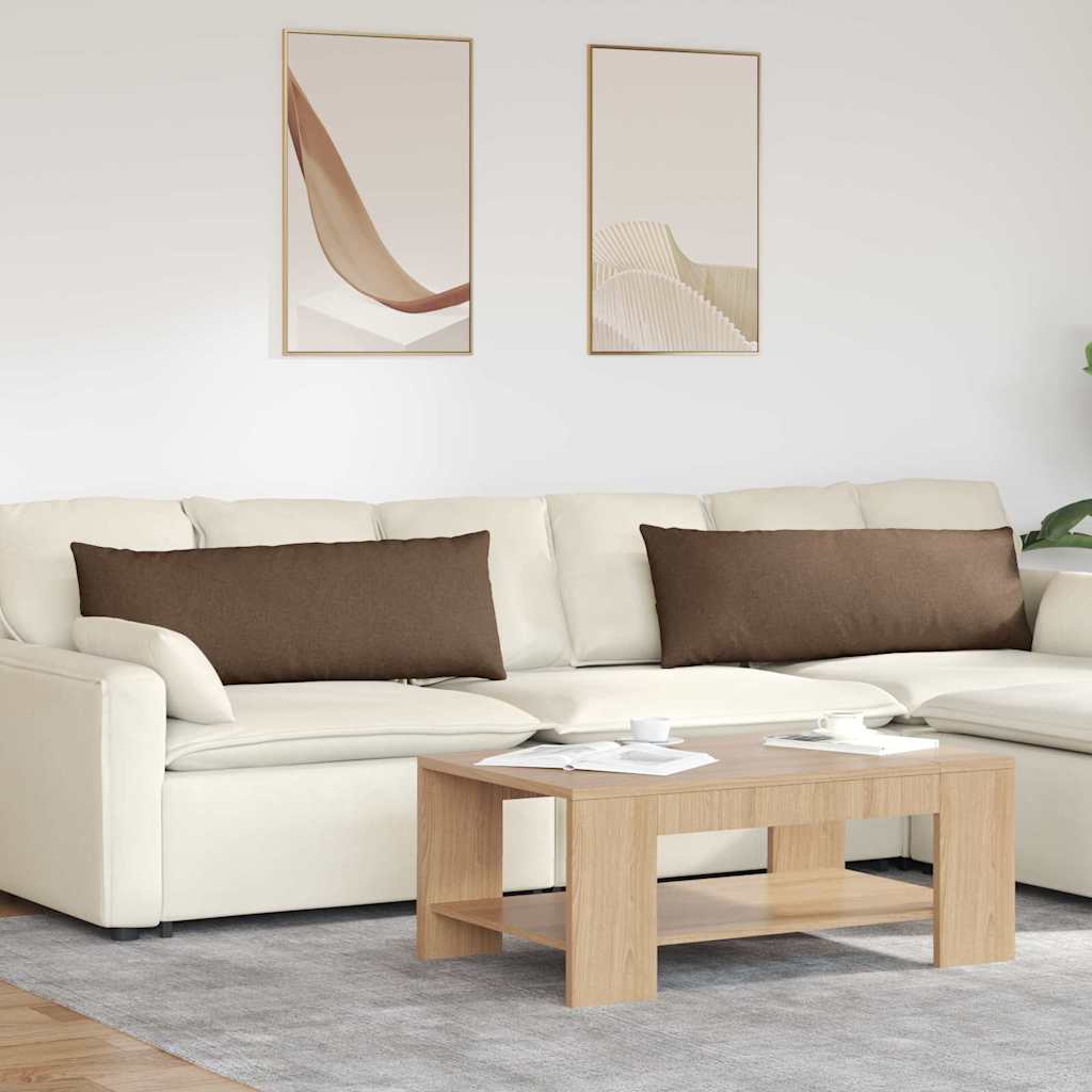 Sofakuddar 2 st tyg Brun 120 x 40 cm