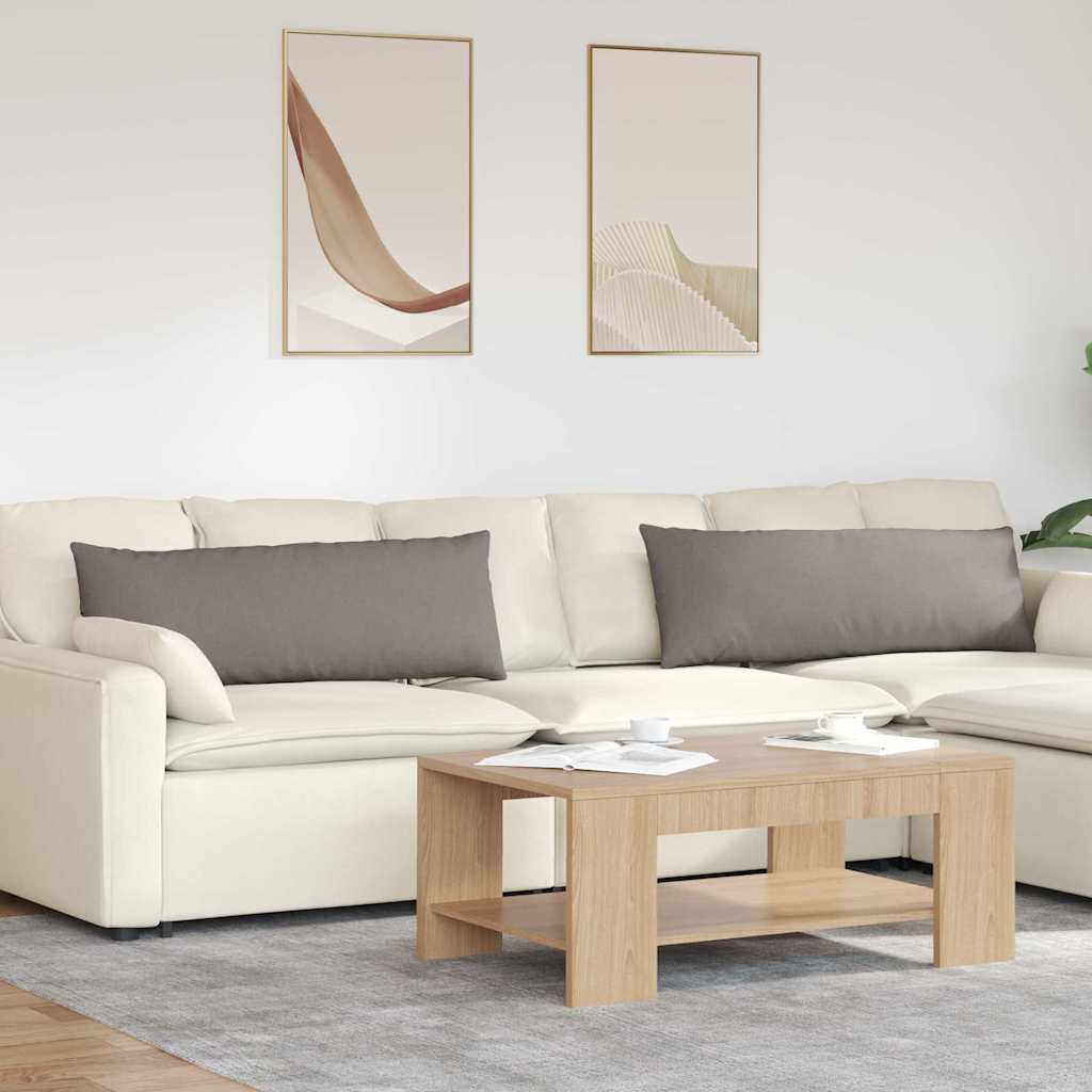 Sofakuddar 2 st tyg Taupe 120 x 40 cm