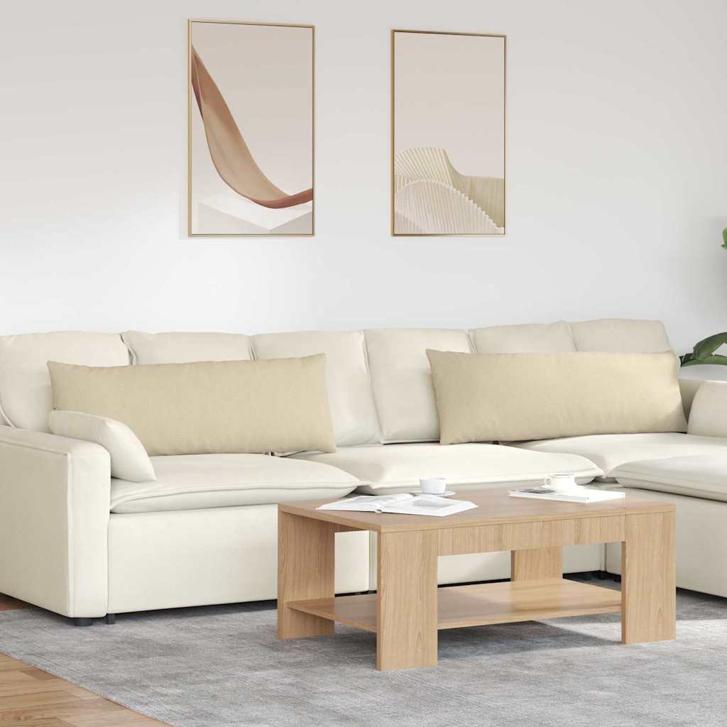 Sofakuddar 2 st tyg Kräm 120 x 40 cm