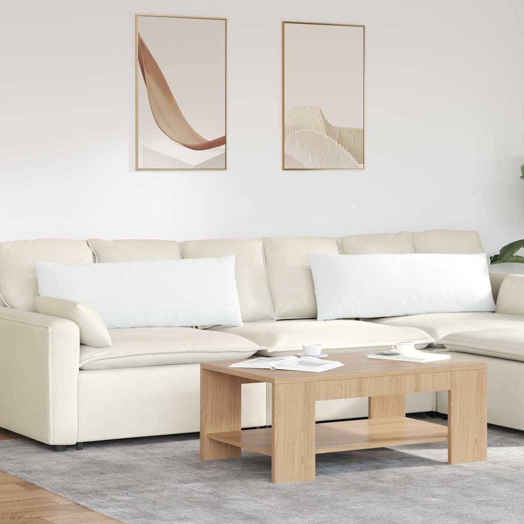 Sofakuddar 2 st tyg Vit 120 x 40 cm