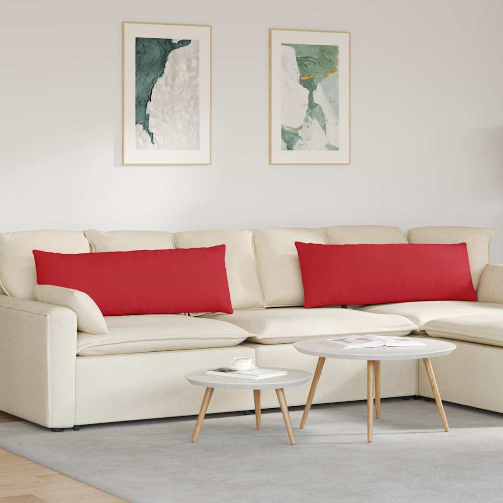 Sofakuddar 2 st tyg Röd 120 x 40 cm