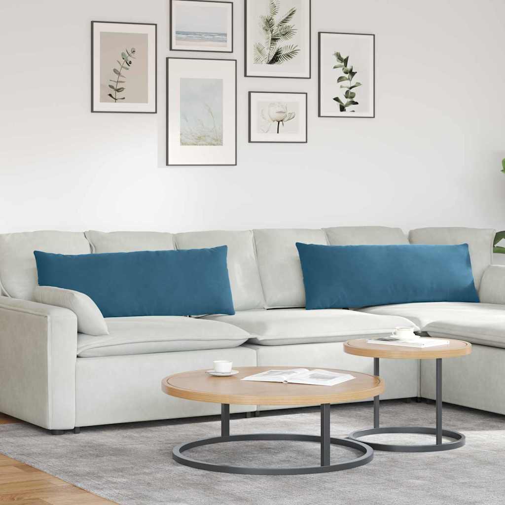 Sofakuddar 2 st Blå 120 x 40 cm Kordread tyg