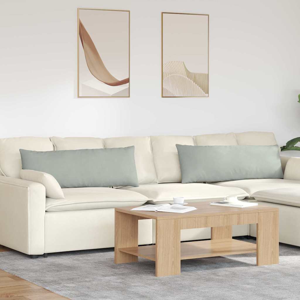 Sofakuddar 2 st Ljusgrå 120 x 40 cm Kordread tyg