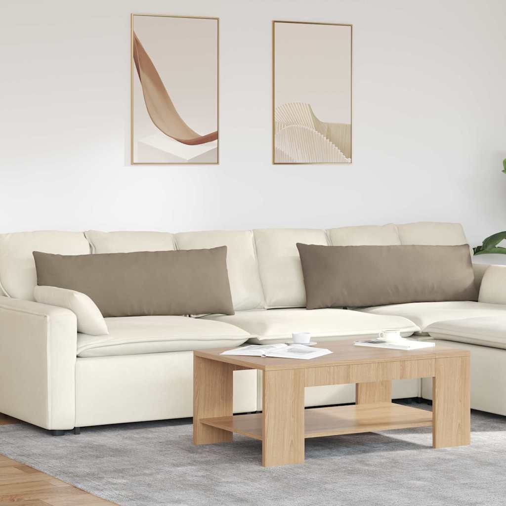 Sofakuddar 2 st tyg Taupe 120 x 40 cm