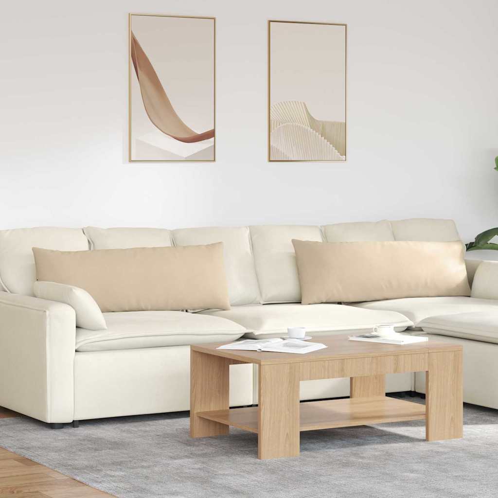 Sofakuddar 2 st tyg Kräm 120 x 40 cm