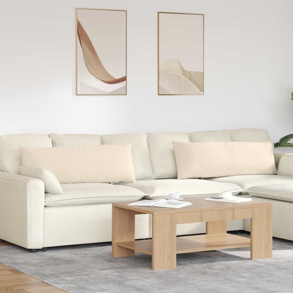 Sofakuddar 2 st tyg Beige 120 x 40 cm