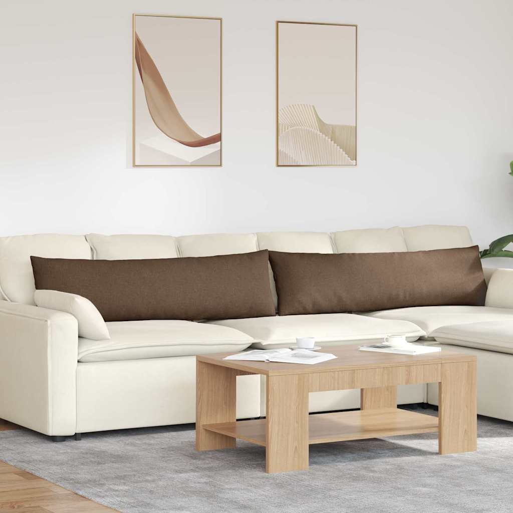 Sofakuddar 2 st tyg Brun 145 x 40 cm