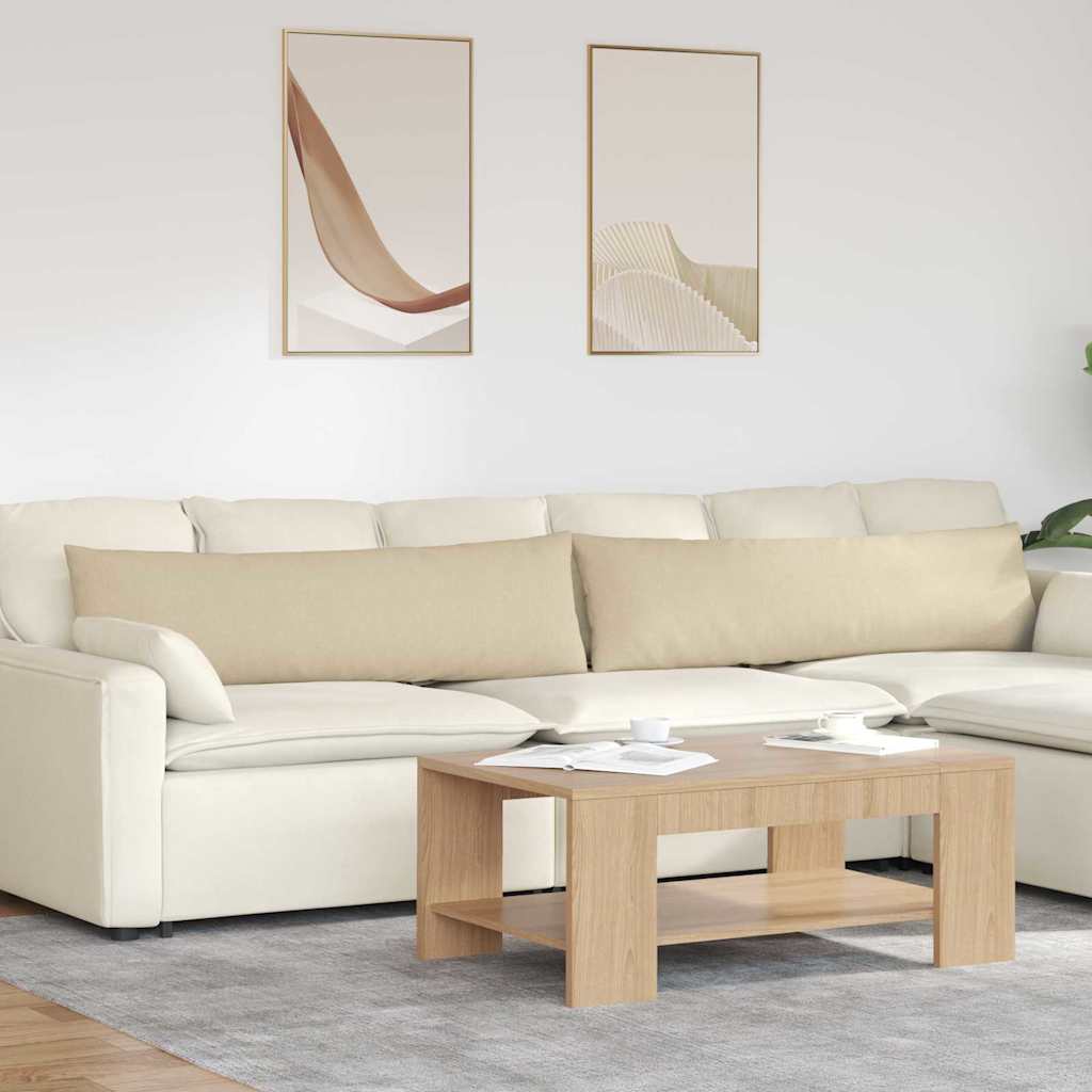 Sofakuddar 2 st tyg Kräm 145 x 40 cm