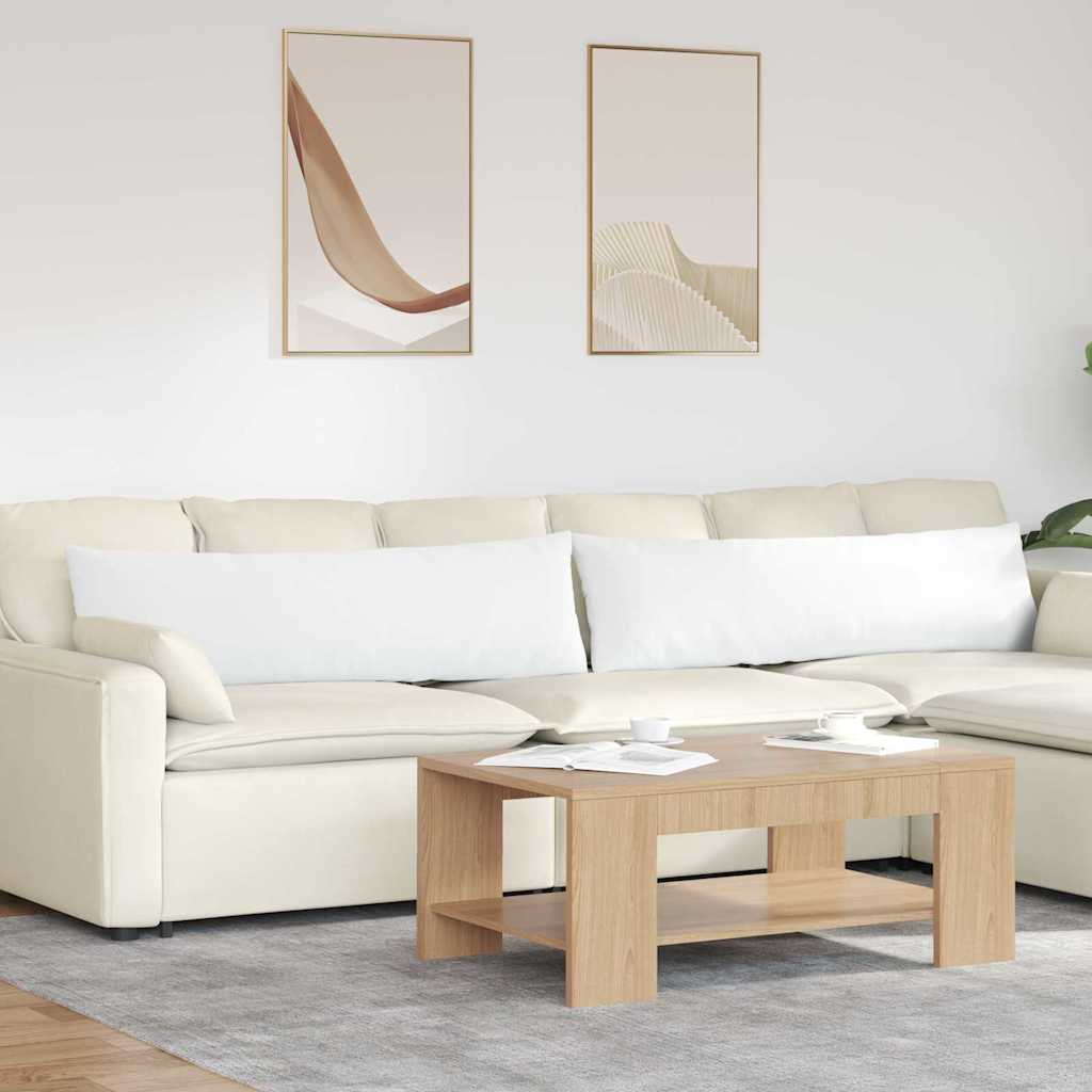 Sofakuddar 2 st tyg Vit 145 x 40 cm