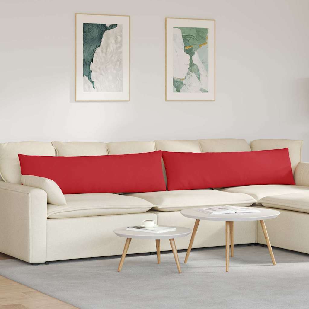 Sofakuddar 2 st tyg Röd 145 x 40 cm