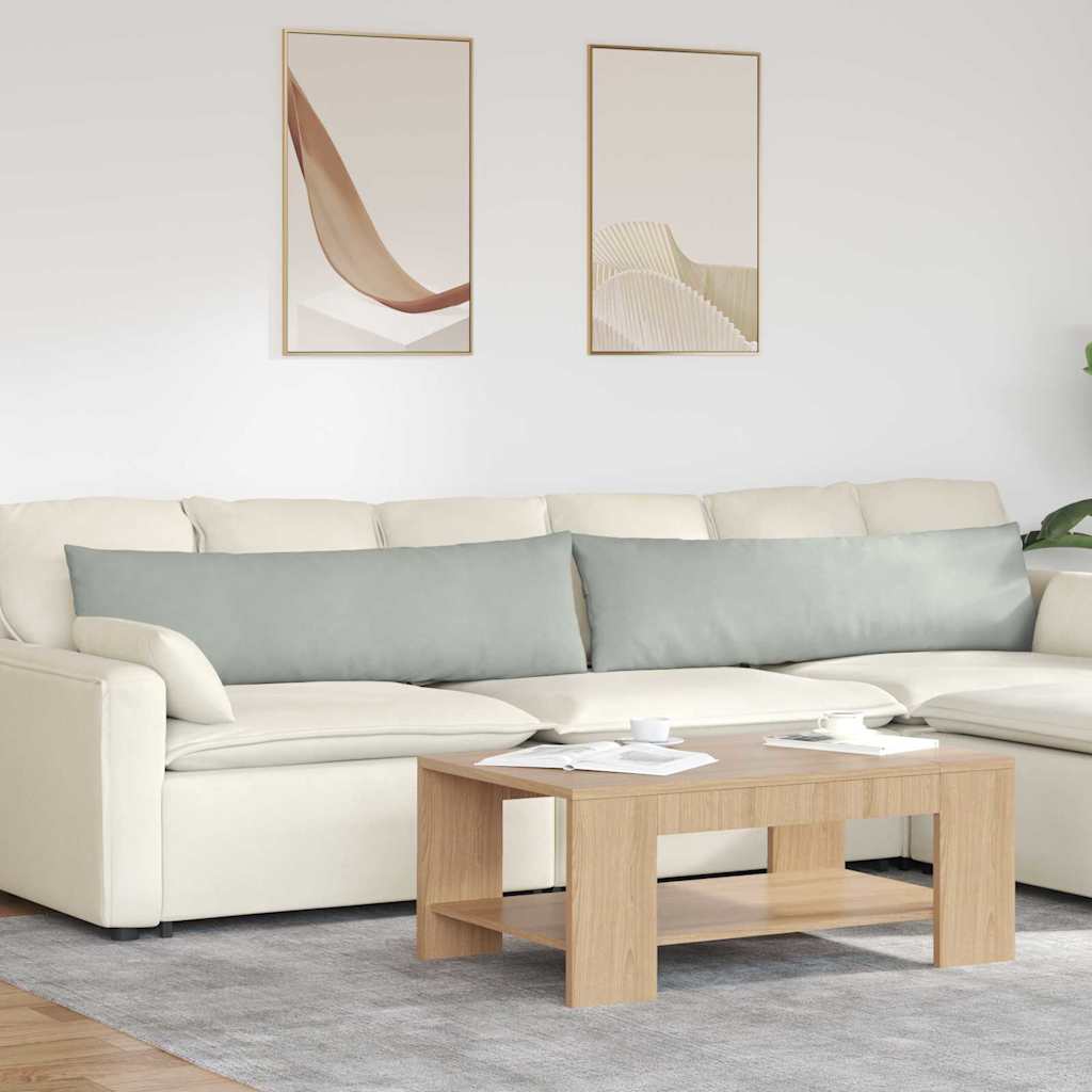 Sofakuddar 2 st Ljusgrå 145 x 40 cm Kordread tyg