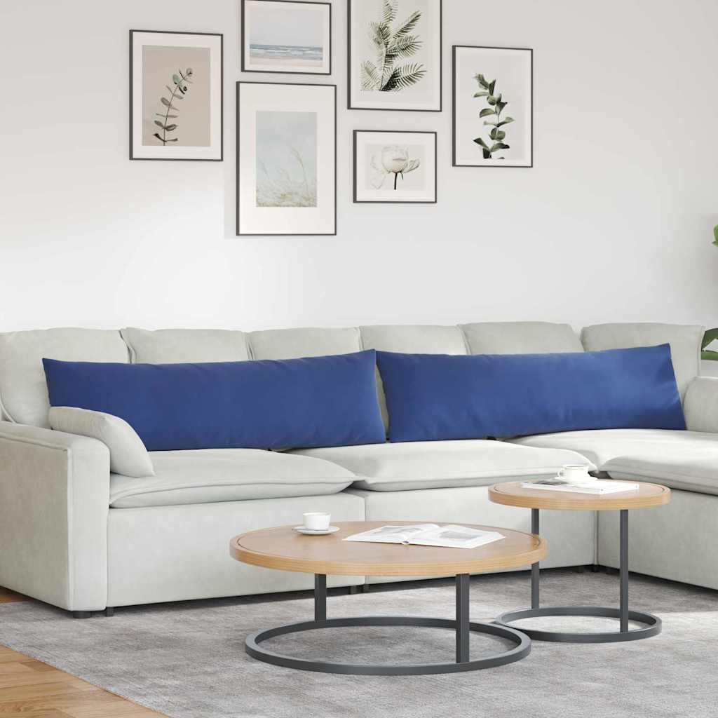 Sofakuddar 2 st Polisblå 145 x 40 cm Kordread tyg