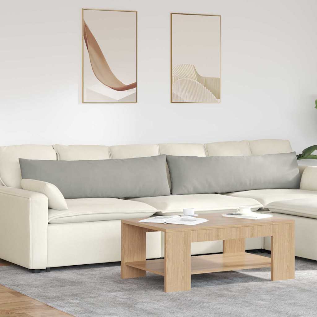 Sofakuddar 2 st tyg Ljusgrå 145 x 40 cm