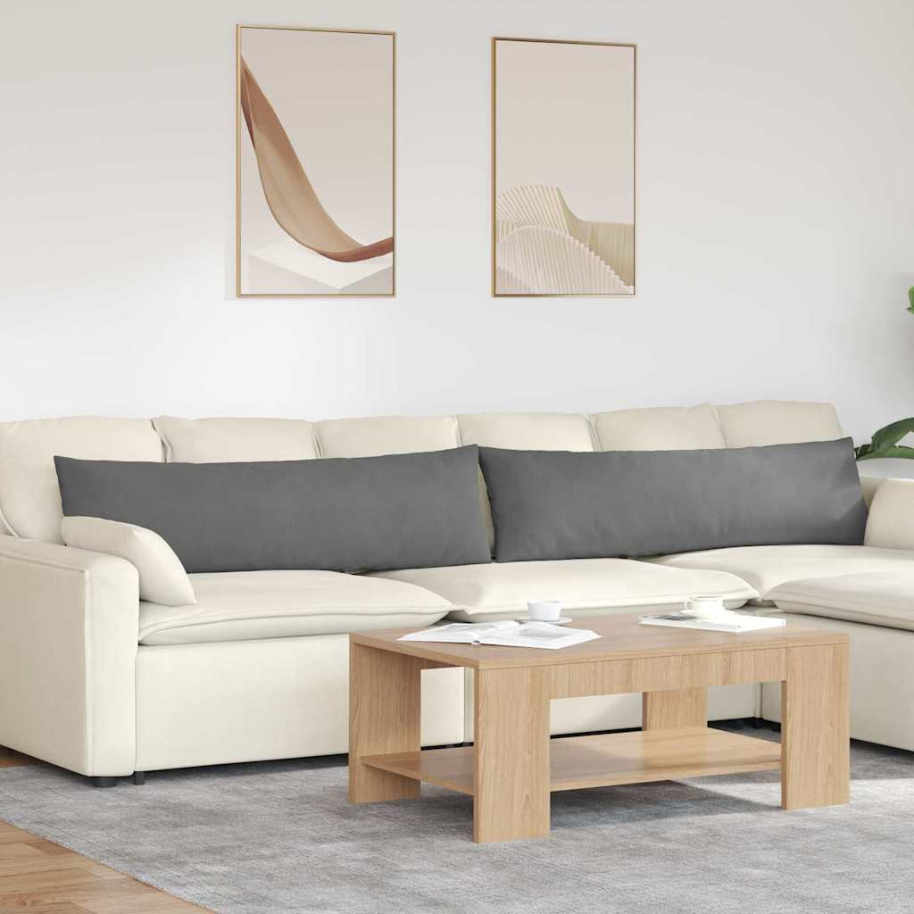Sofakuddar 2 st tyg Mörkgrå 145 x 40 cm
