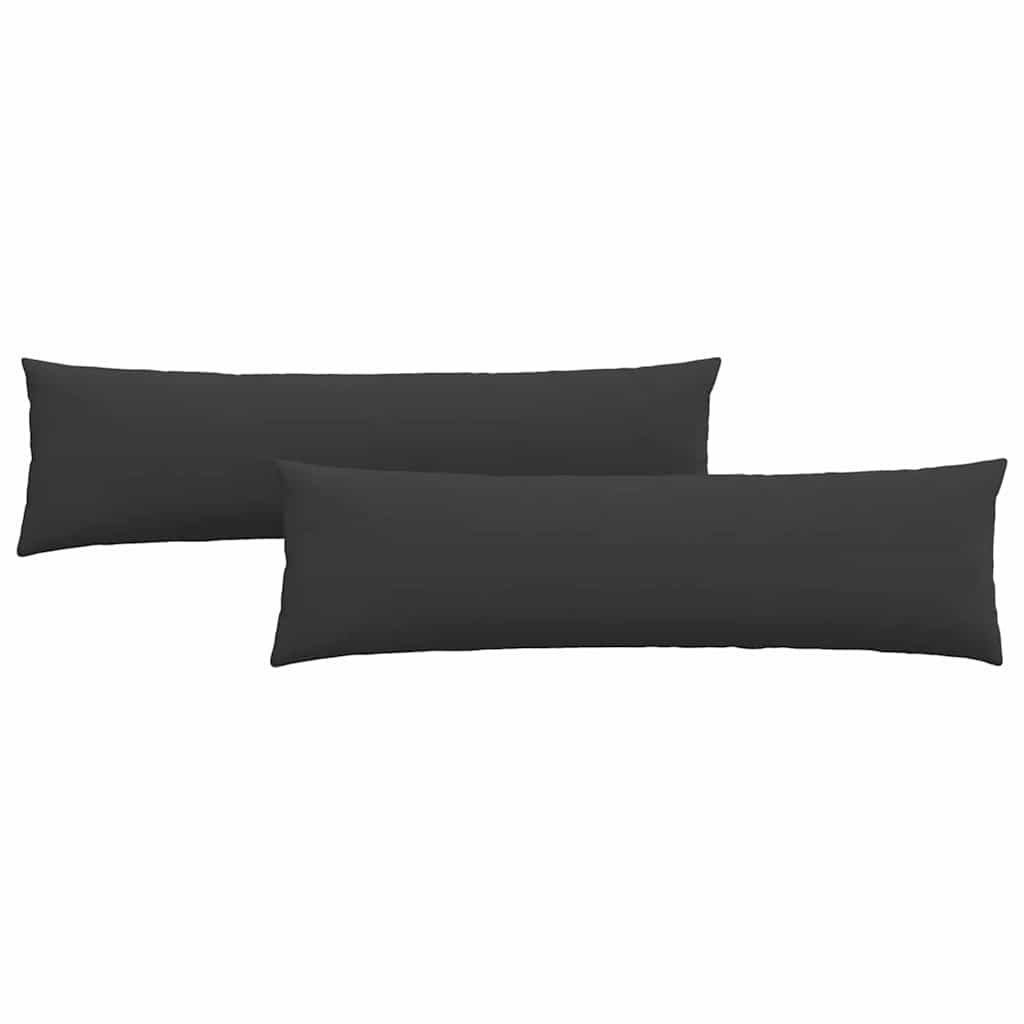Sofakuddar 2 st tyg Svart 145 x 40 cm