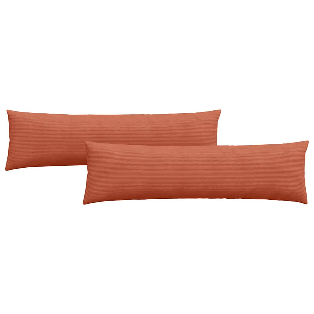 Sofakuddar 2 st Röd orange 145 x 40 cm Kordread tyg